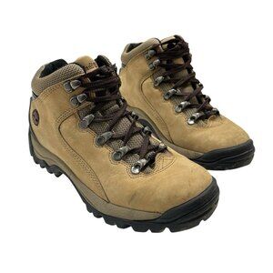 Timberland Hiking Boots Womens 6 Brown Tan Leather Lace Up Ankle High Outdoor‎